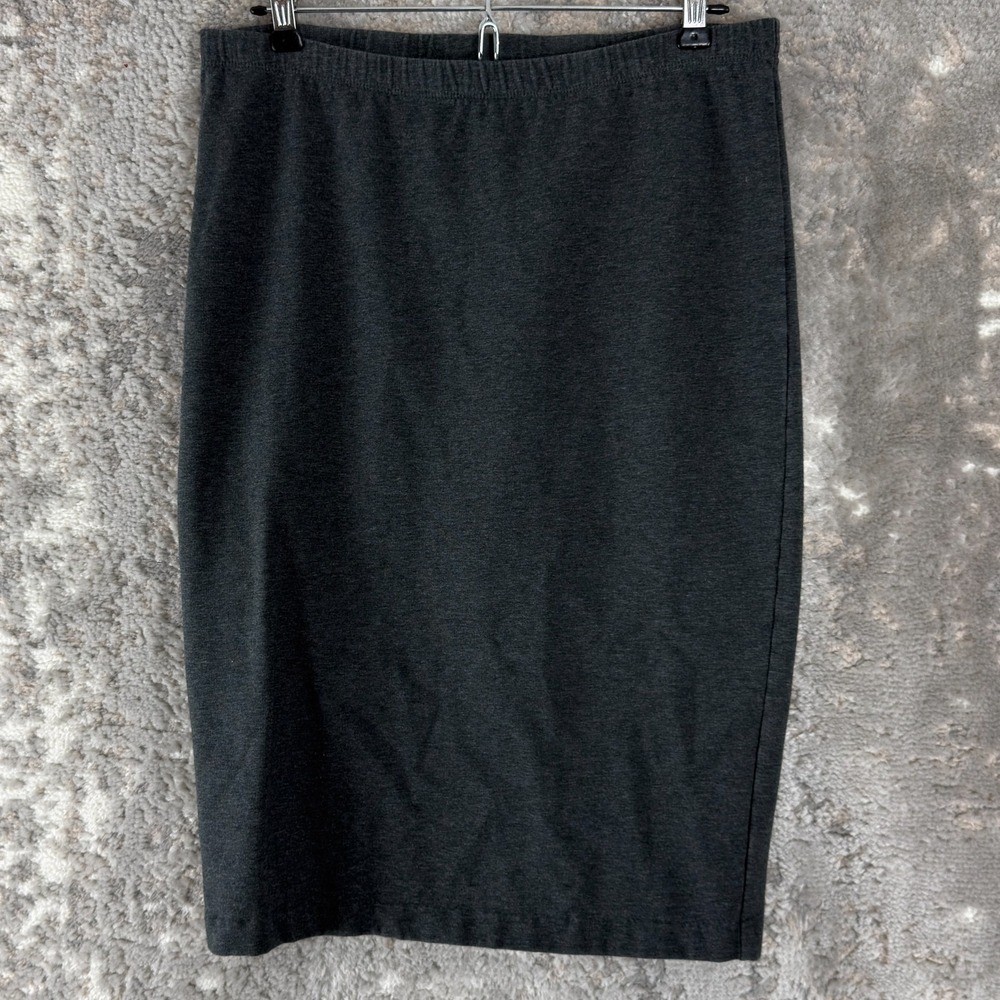 Isda Co Size M‎ Minimalist Midi Stretch Pencil Skirt Black Pull On Cotton